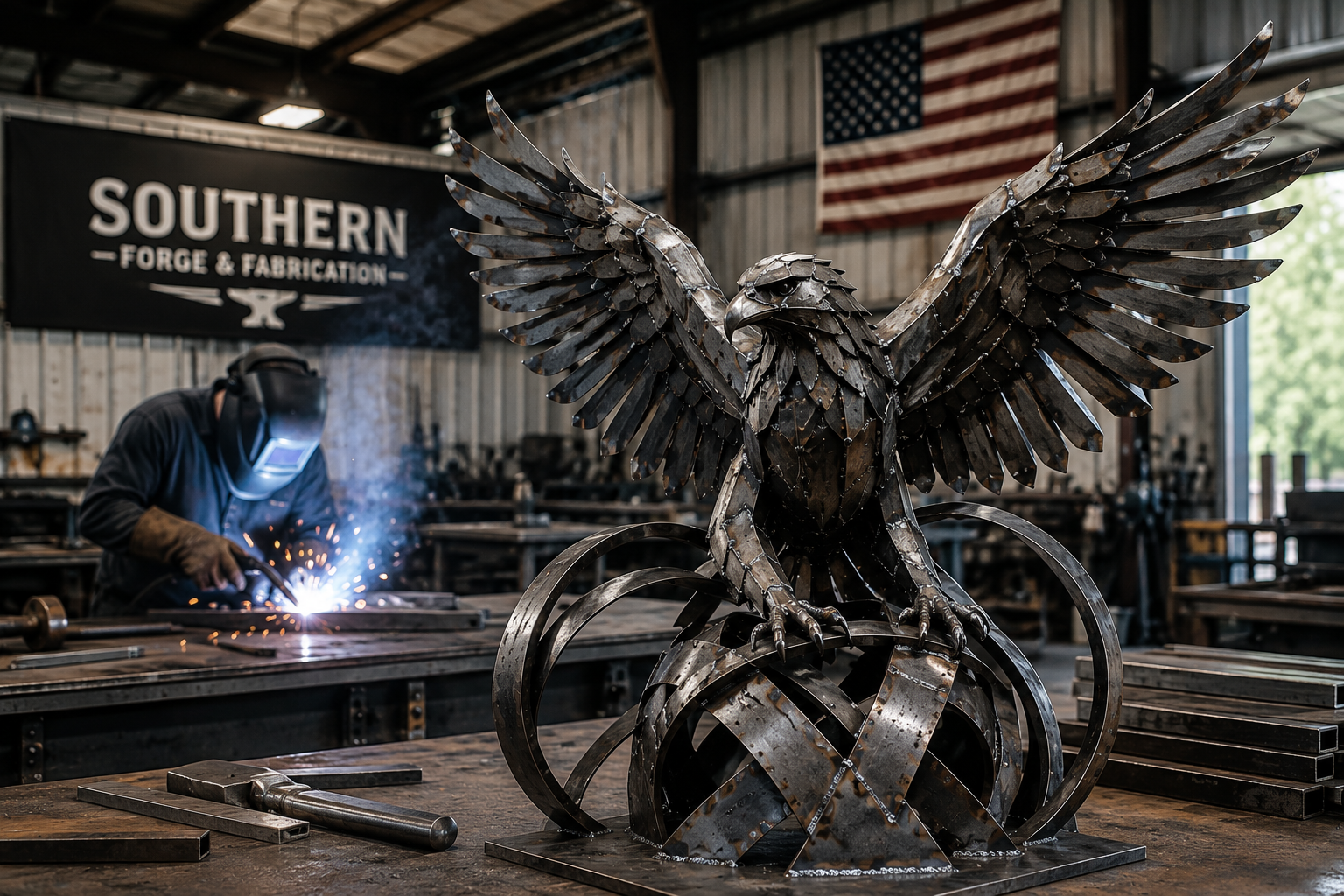 What is a welded metal sculpture
